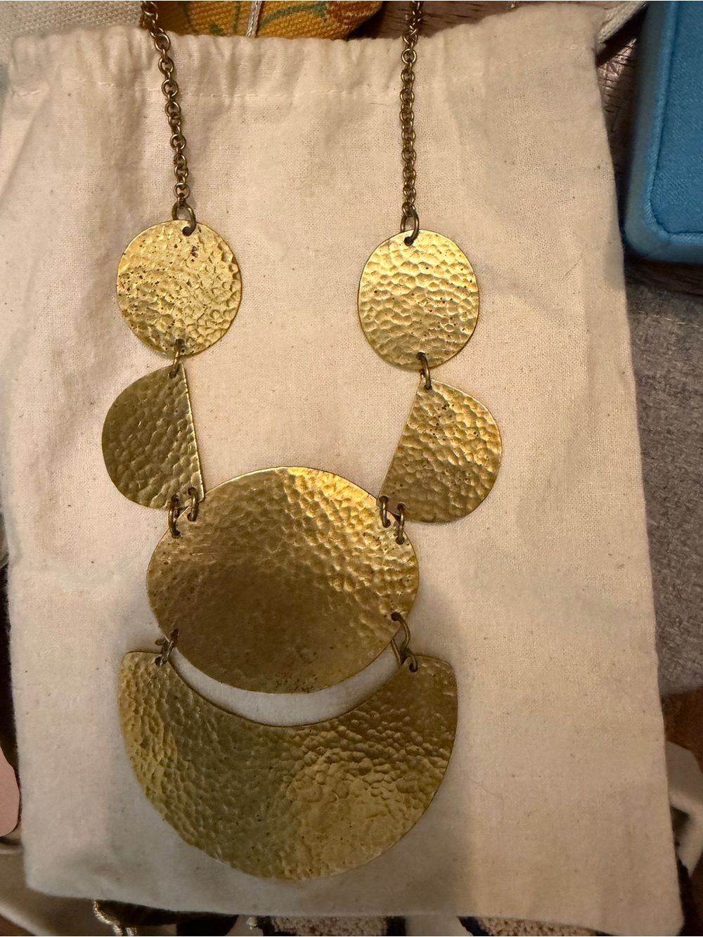 Noonday Collection Hammered Gold bib styleStatement Necklace - Women Accessories